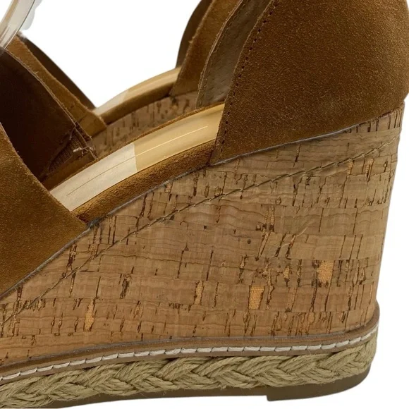 Dolce Vita Womens Shoes Otto Wedge Sandals 10 Brown Suede Leather Platform Chic - Picture 4 of 15